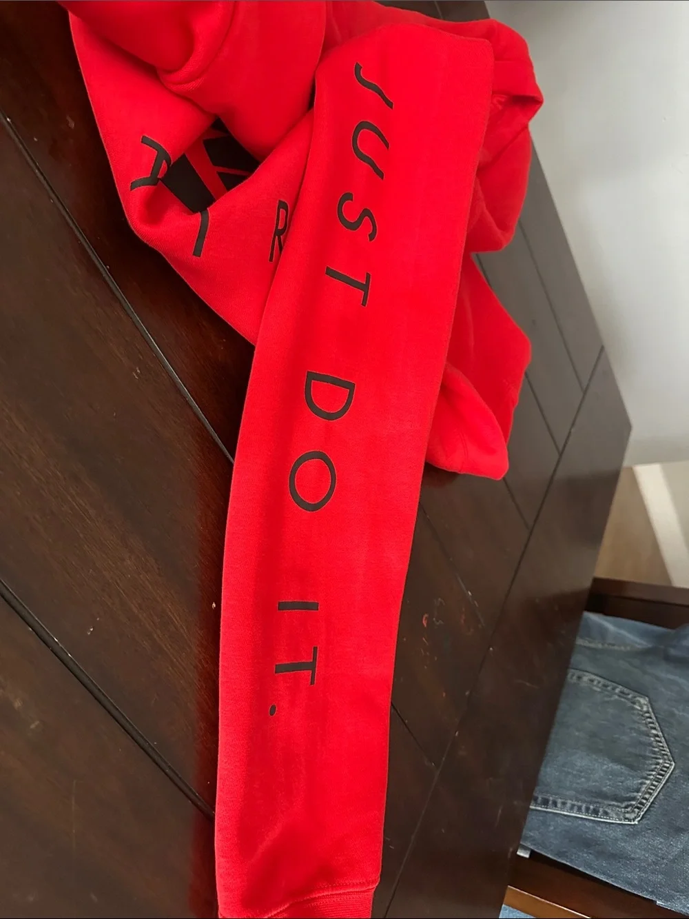 Nike Kids Red Hoodie with Black Air Logo